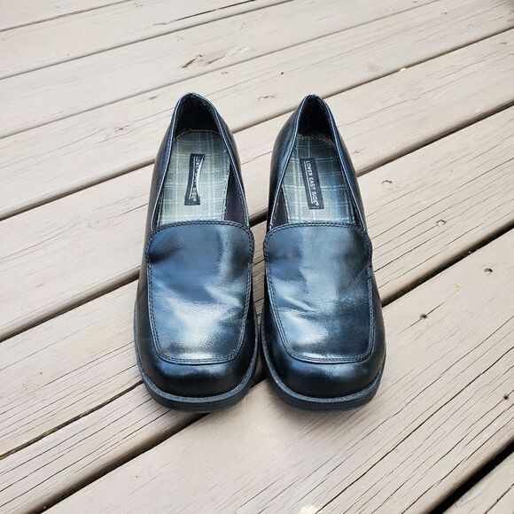 Vintage 90s y2k Bratz Black Vegan Leather Platform Oxford Chunky Heel Loafers - Picture 4 of 10